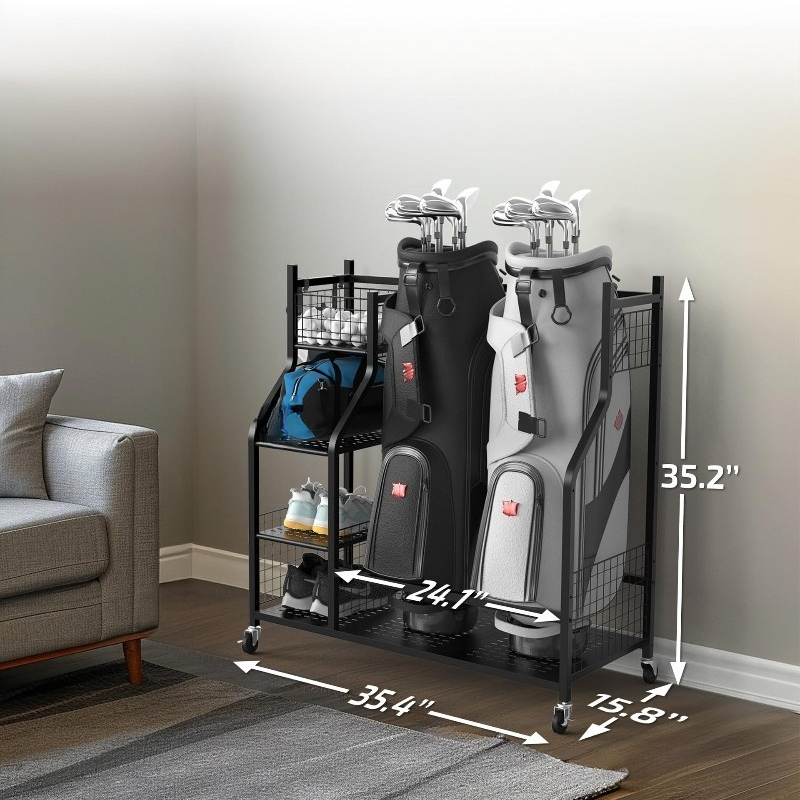 Golf Equipment Garage Storage - Stojak na torby golfowe, stojak na