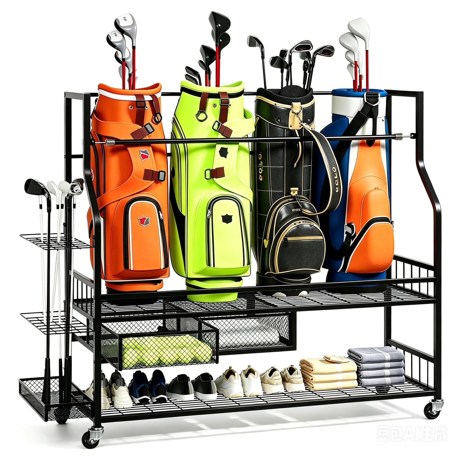 Golf Equipment Garage Storage - Organizer do przechowywania torby golfowej do