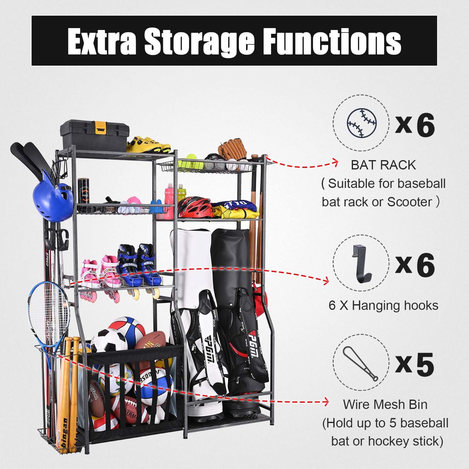 Stojak do przechowywania sprzę – Golf Equipment Garage Storage recenzja i cena