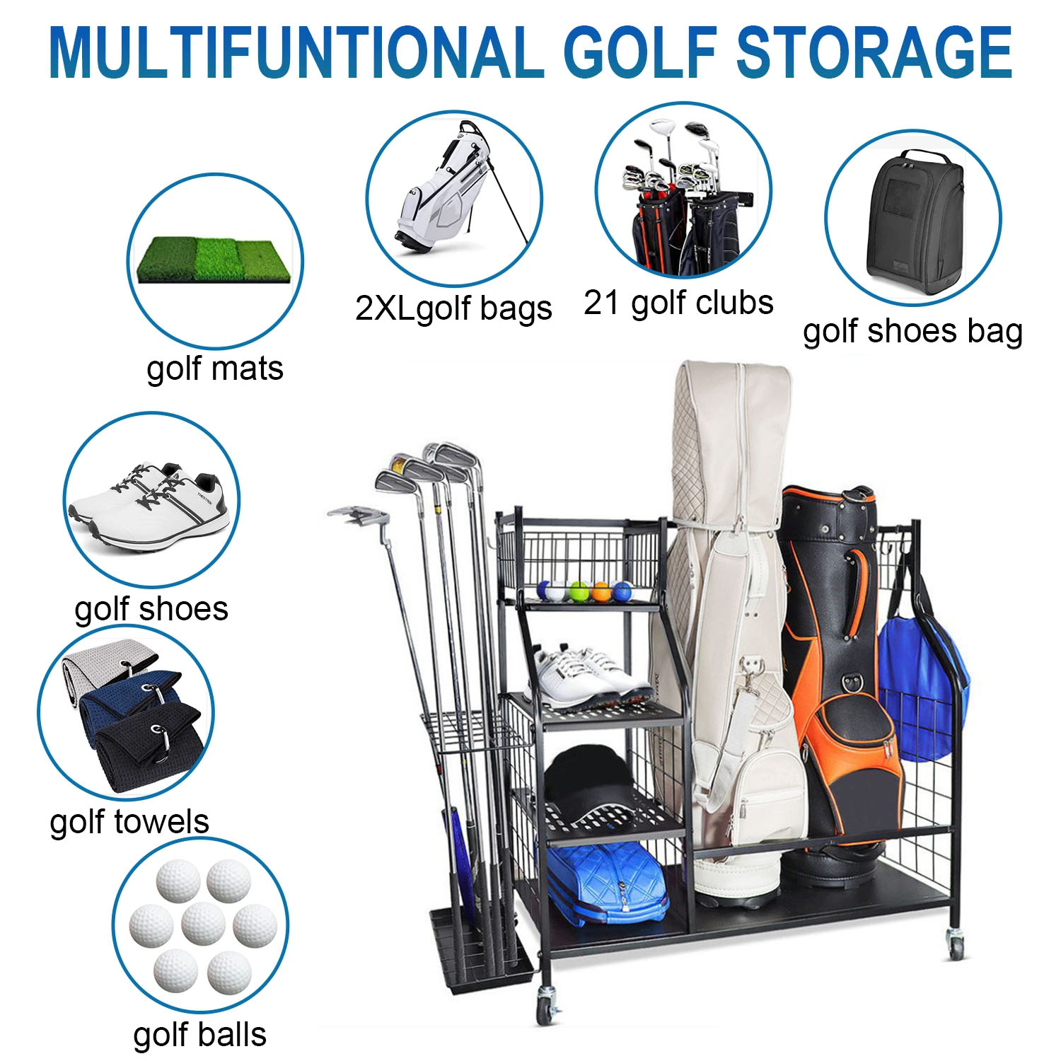 Stojak do przechowywania toreb – Golf Equipment Garage Storage recenzja i cena